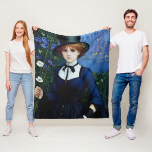 Couverture Polaire Style vintage Joli sombre Academy Portrait fille
