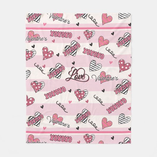 Couverture Polaire Style XOXO Valentine's Day (Devant)