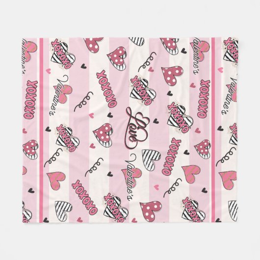Couverture Polaire Style XOXO Valentine's Day (Devant (Horizontal))