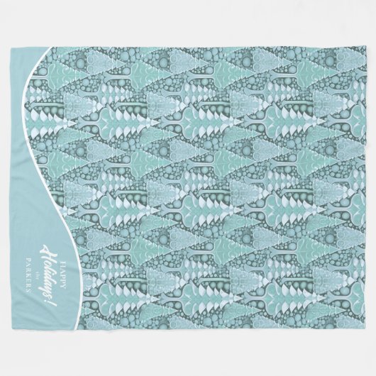 Couverture Polaire Stylisé Coastal Christmas Trees Motif#6 ID1009 (Devant (Horizontal))