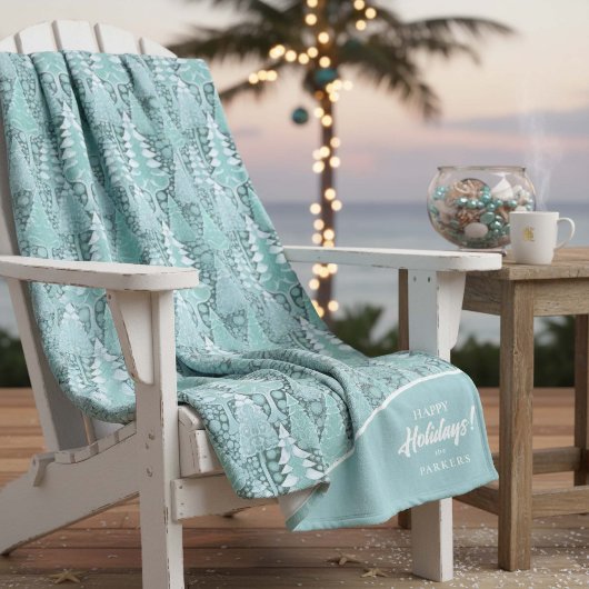 Couverture Polaire Stylisé Coastal Christmas Trees Motif#6 ID1009