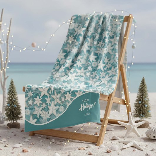 Couverture Polaire Stylisé Starfish & Sand Dollars Motif#25 ID1009