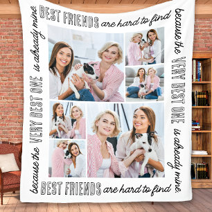 Couverture Polaire Stylish Best Friends Customisé 6 Photo Collage