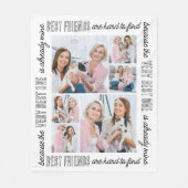 Couverture Polaire Stylish Best Friends Customisé 6 Photo Collage (Devant)