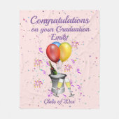 Couverture Polaire Stylish Graduation Celebration Pink (Devant)