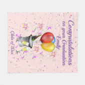 Couverture Polaire Stylish Graduation Celebration Pink (Devant (Horizontal))