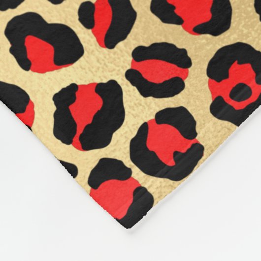 Couverture Polaire Stylish Scarlet Red and Gold Foil Leopard Spots (Coin)