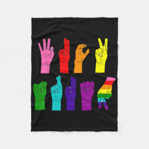 Couverture Polaire Subtil Anti-Trump Asl Langue Des Signes Lgbtq+ Rés