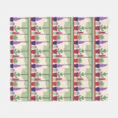 Couverture Polaire Succulents colorés et cactus (Devant (Horizontal))