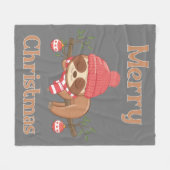 Couverture Polaire Sucre Cute Sloth Noël (Devant (Horizontal))