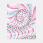Couverture Polaire Sucre de canne bleu rose pastel Spiral Fractal (Devant)