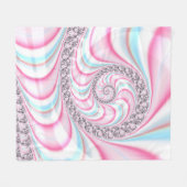 Couverture Polaire Sucre de canne bleu rose pastel Spiral Fractal (Devant (Horizontal))