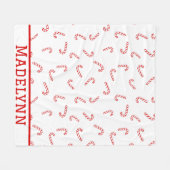 Couverture Polaire Sucre de canne personnalisé Noël (Devant (Horizontal))