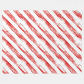 Couverture Polaire Sucre de canne Red Stripes Noël (Devant (Horizontal))