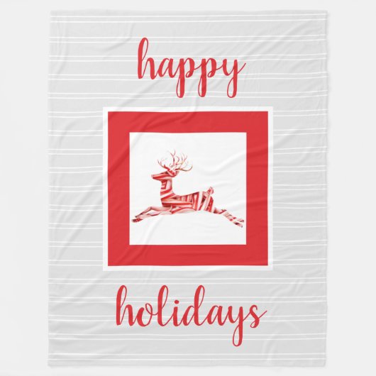 Couverture Polaire Sucre de canne Reindeer, Festive (Devant)