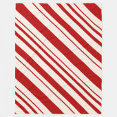 Couverture Polaire Sucre de canne rouge et blanc coupé (Devant)