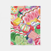 Couverture Polaire Sucrerie démodée de Noël (Devant)