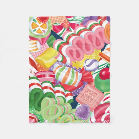 Couverture Polaire Sucrerie démodée de Noël (Devant)