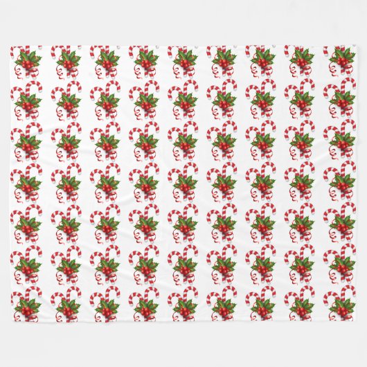 Couverture Polaire Sucres de canne de Noël (Devant (Horizontal))