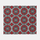 Couverture Polaire Sud-Ouest Sun Mandala Batik, Rouge, Noir et Blanc (Devant (Horizontal))