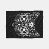Couverture Polaire Sugar Cat Skull Flower Artistic Design  (Devant (Horizontal))