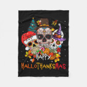 Couverture Polaire Sugar-skull Skeleton Halloween Xmas Happy Hallotha (Devant)