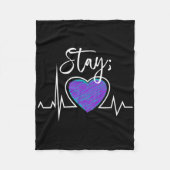 Couverture Polaire Suicide Prevention Awareness Heartbeat Semicolon S (Devant)