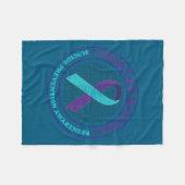 Couverture Polaire Suicide Prevention Awareness Teal & Purple Rib (Devant (Horizontal))