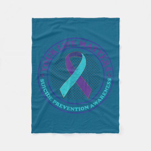 Couverture Polaire Suicide Prevention Awareness Teal & Purple Rib (Devant)