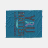 Couverture Polaire Suicide Prevention Awareness Teal &amp; Purple Rib (Devant (Horizontal))