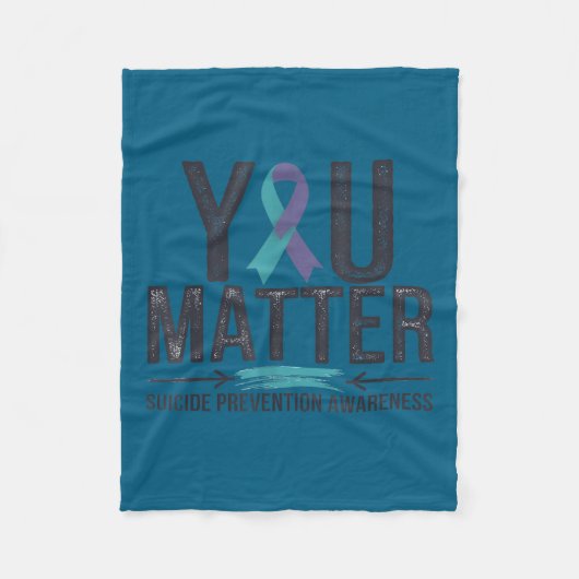 Couverture Polaire Suicide Prevention Awareness Teal &amp; Purple Rib (Devant)