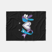 Couverture Polaire Suicide Prevention Awareness Teal &amp; Purple Rib (Devant (Horizontal))