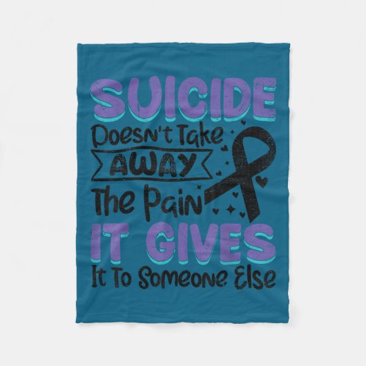 Couverture Polaire Suicide Prevention Awareness Teal &amp; Purple Rib (Devant)