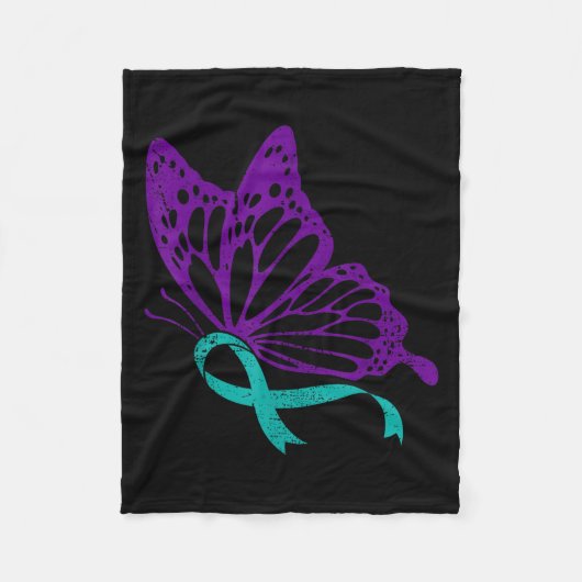 Couverture Polaire Suicide Prevention Awareness Teal & Purple Rib (Devant)