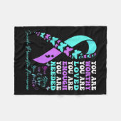 Couverture Polaire Suicide Prevention Awareness Teal Purple Ribbon Bu (Devant (Horizontal))