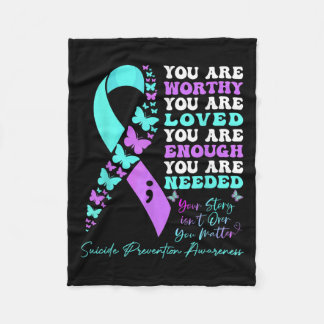 Couverture Polaire Suicide Prevention Awareness Teal Purple Ribbon Bu