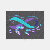 Couverture Polaire Suicide Prevention Awareness Teal Purple Ribbon Bu (Devant (Horizontal))