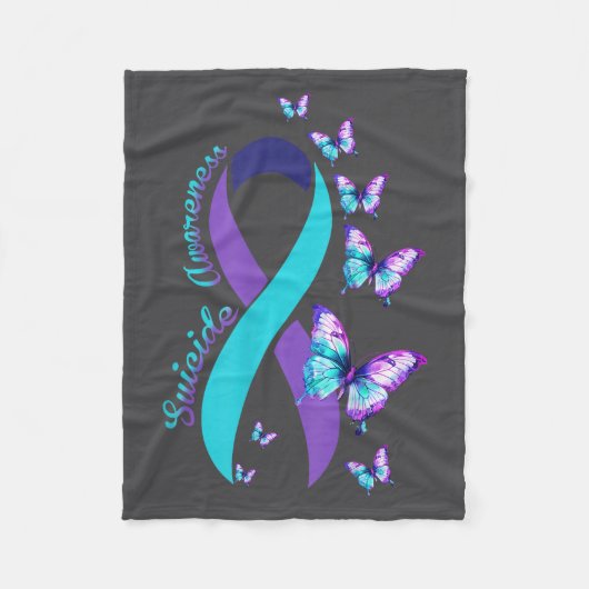 Couverture Polaire Suicide Prevention Awareness Teal Purple Ribbon Bu (Devant)