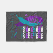 Couverture Polaire Suicide Prevention Awareness Teal Purple Ribbon Yo (Devant (Horizontal))