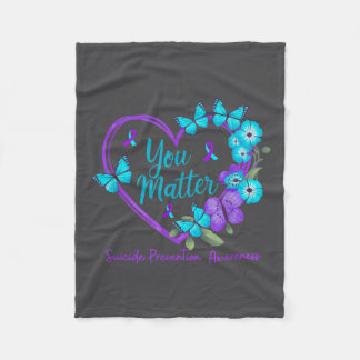 Couverture Polaire Suicide Prevention Awareness Teal Purple Ribbons Y