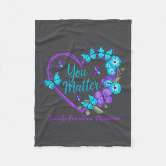 Couverture Polaire Suicide Prevention Awareness Teal Purple Ribbons Y (Devant)