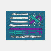 Couverture Polaire Suicide Prevention Awareness Usa American Flag Rib (Devant (Horizontal))