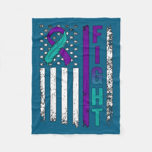 Couverture Polaire Suicide Prevention Awareness Usa American Flag Rib (Devant)