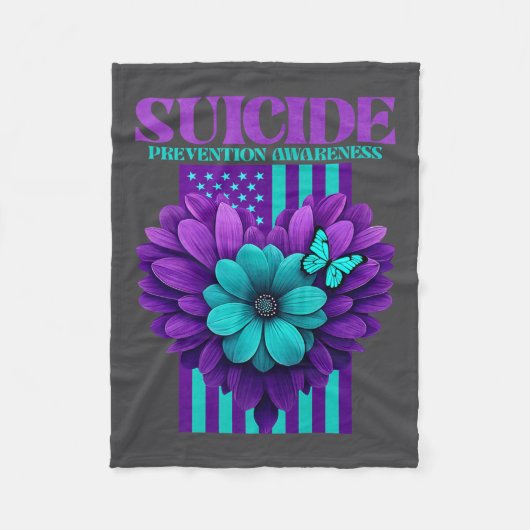 Couverture Polaire Suicide Prevention Awareness Usa Flag Premium  (Devant)