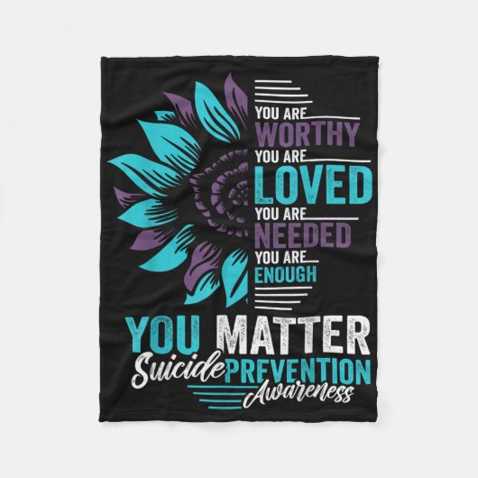 Couverture Polaire Suicide Prevention Awareness You Are Worthy Loved  (Devant)