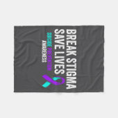 Couverture Polaire Suicide Prevention Suprt Break Stigma Suicide Awar (Devant (Horizontal))