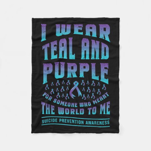 Couverture Polaire Suicide Prevention Wear Teal Purple For Someone Aw (Devant)