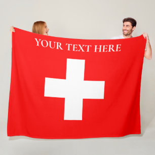 Couverture Polaire Suisse personnalisée Drapeau Suisse Europe Suisse
