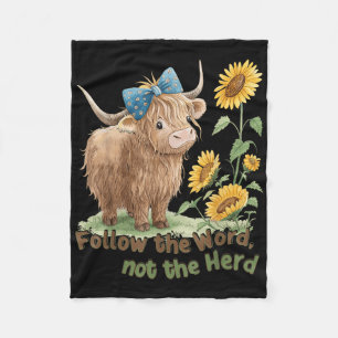 Couverture Polaire Suivez La Parole Pas La-harde Highland Cow Bible V