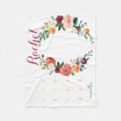 Couverture Polaire Suivi de croissance - Fleurs de fille de jalon (Devant)